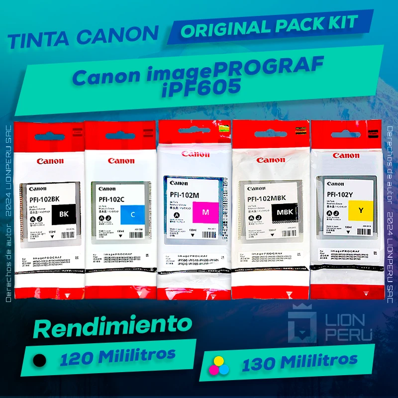 Tinta Canon iPF605 imagePROGRAF Cartucho Original