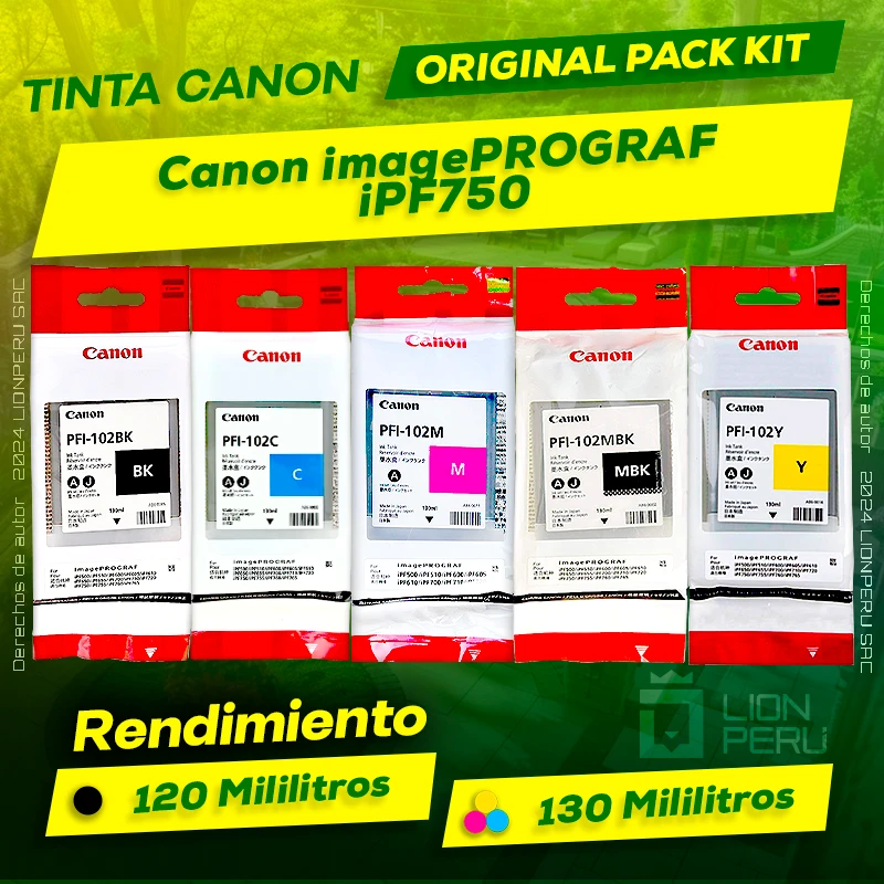 Tinta Canon iPF750 imagePROGRAF Cartucho Original