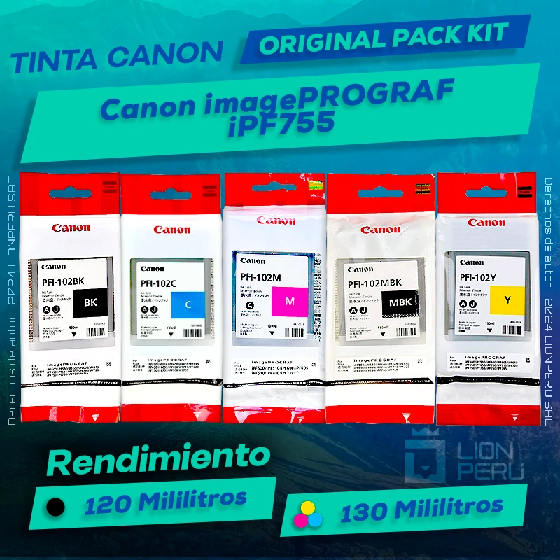 Tinta Canon iPF755 imagePROGRAF Cartucho Original