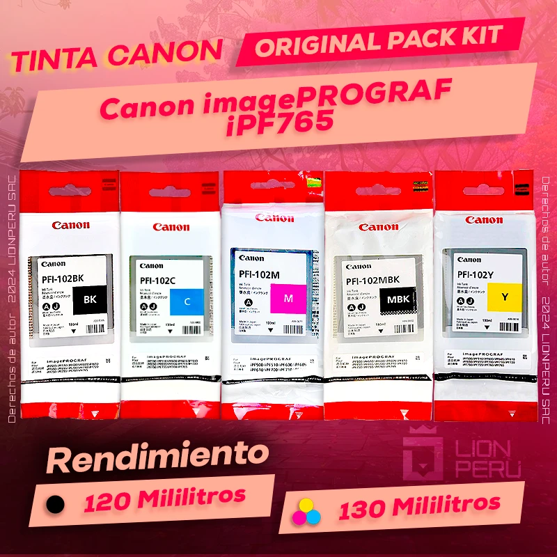 Tinta Canon iPF765 imagePROGRAF Cartucho Original