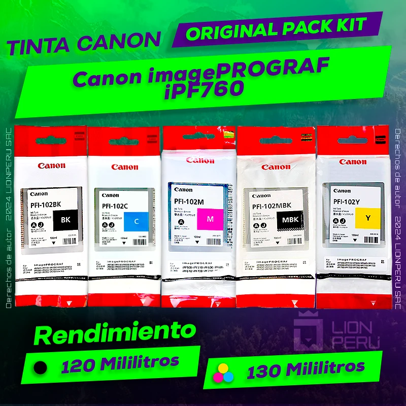 Tinta Canon iPF760 imagePROGRAF Cartucho Original