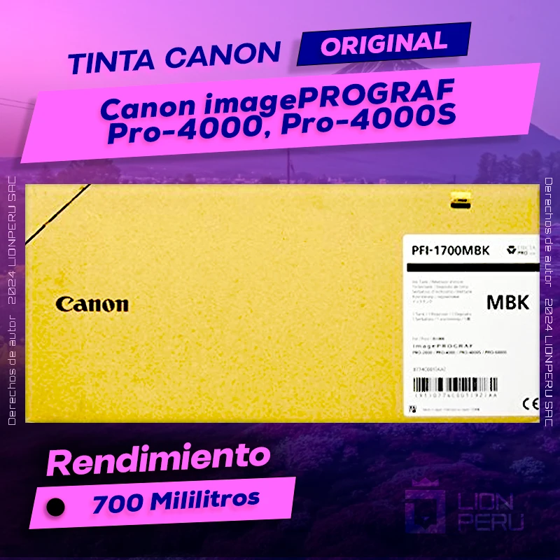 Tinta Canon Pro-4000, Pro-4000S imagePROGRAF Cartucho Original