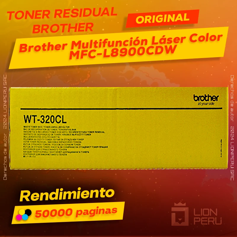 Toner Residual Brother MFC-L8900CDW Multicolor Cartucho Original