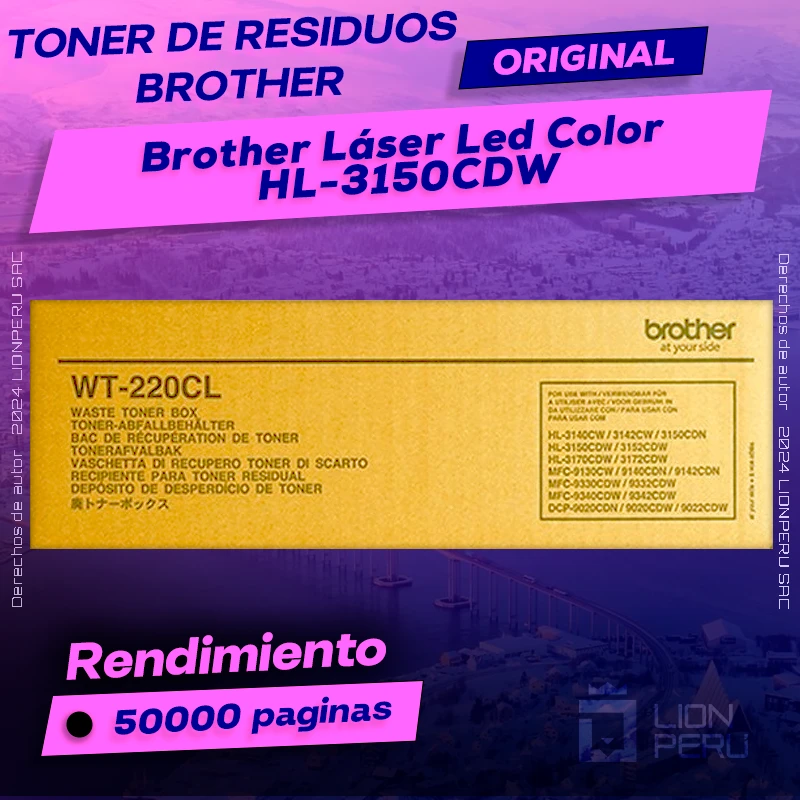 Toner de residuos Brother HL-3150CDW Láser Led Color Original