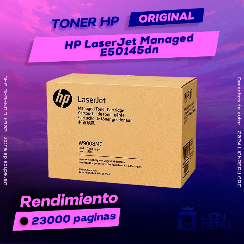 Toner HP E50145dn LaserJet Managed Original Negro