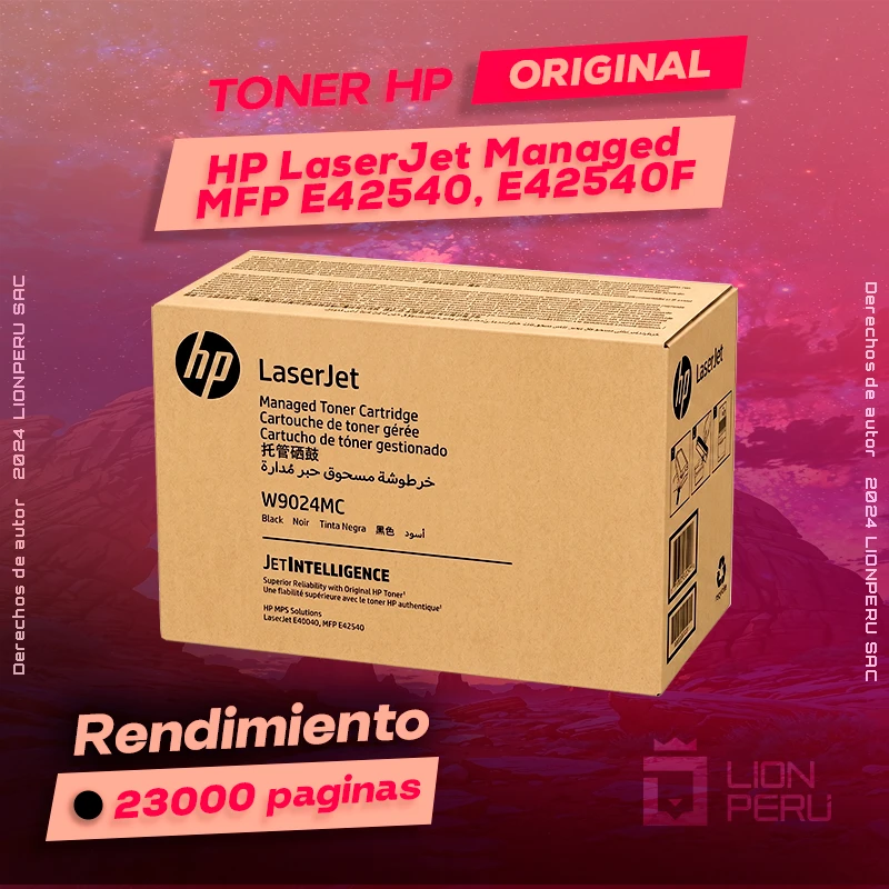 Toner HP MFP E42540, E42540F LaserJet Managed Original Negro