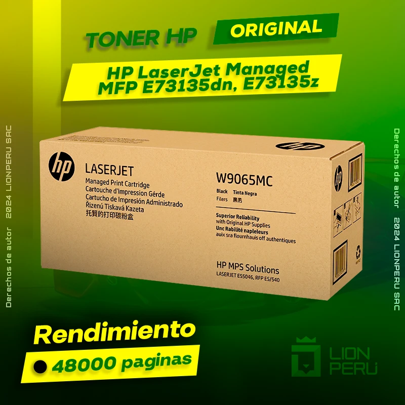 Toner HP MFP E73135dn, E73135z LaserJet Managed Original Negro