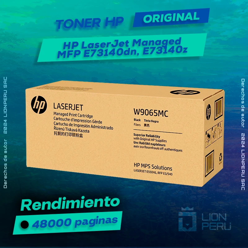 Toner HP MFP E73140dn, E73140z LaserJet Managed Original Negro