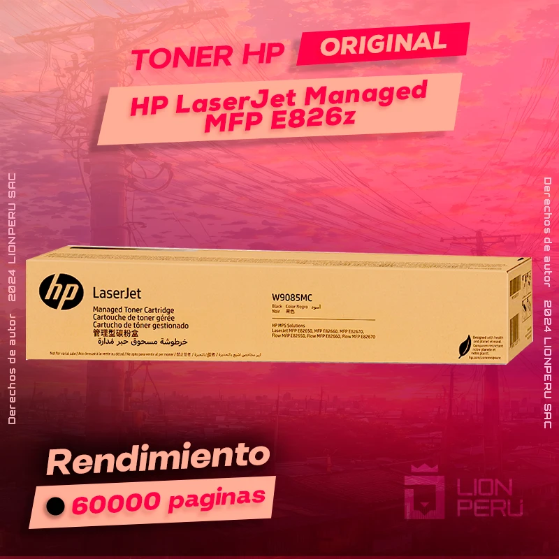 Toner HP MFP E826z LaserJet Managed Original Negro