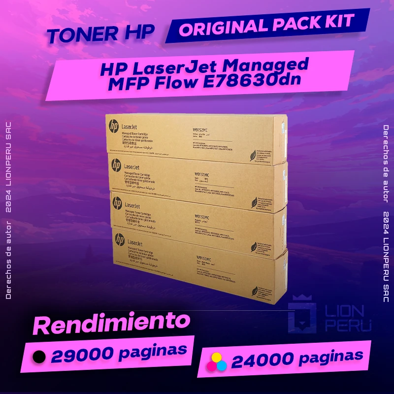 Toner HP MFP Flow E78630dn LaserJet Managed Original CMYK