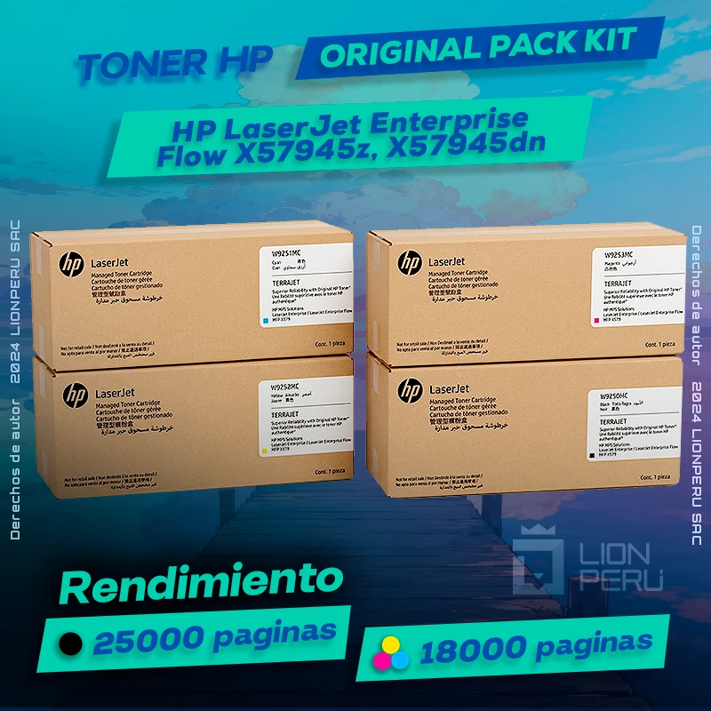 Toner HP Flow X57945z, X57945dn LaserJet Enterprise Original CMYK
