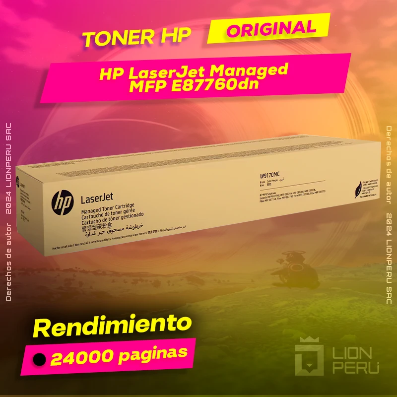 Toner HP E87760dn LaserJet Managed Original Negro