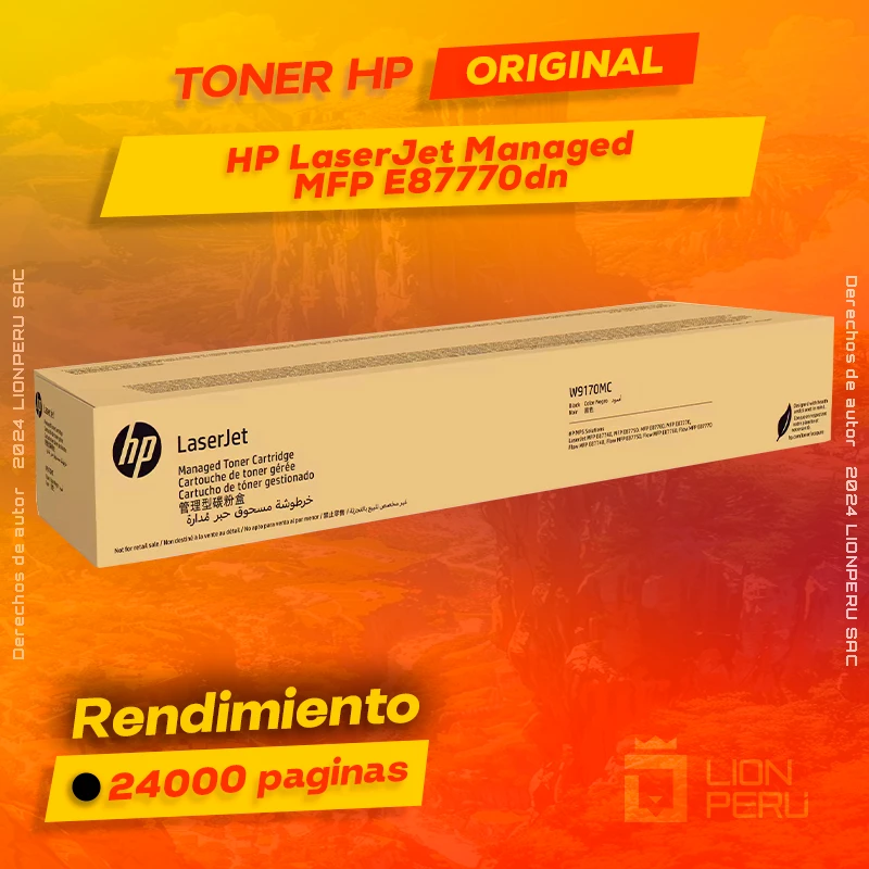 Toner HP E87770dn LaserJet Managed Original Negro