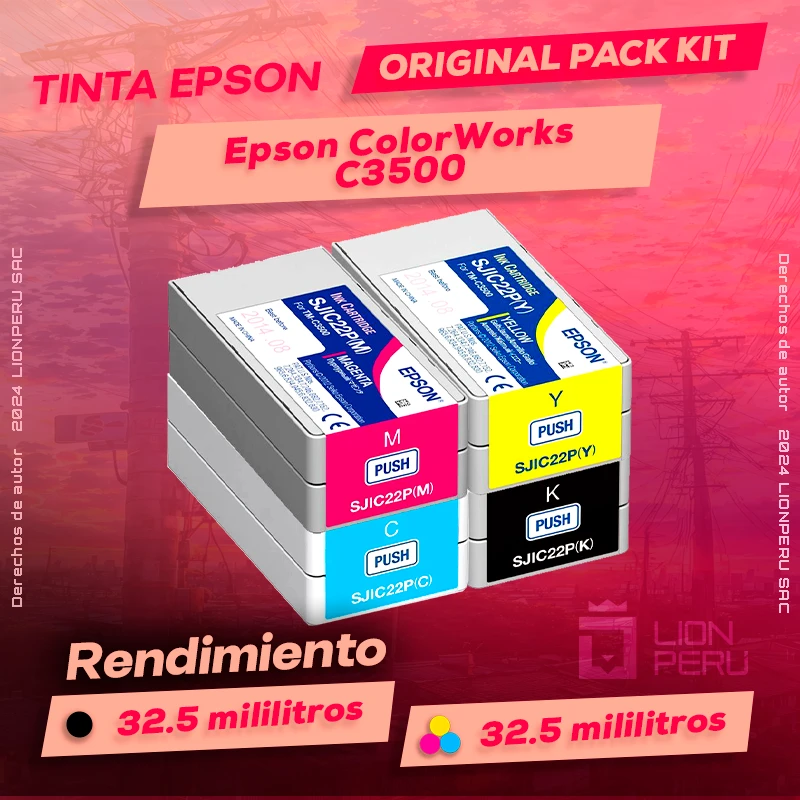 Tinta Epson ColorWorks C3500 Original CMYK