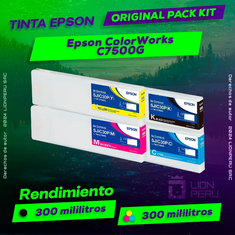 Tinta Epson ColorWorks C7500G Original CMYK