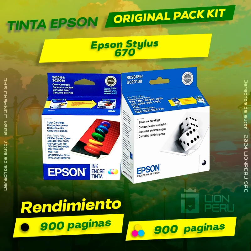 Tinta Epson 670 Stylus Cartucho de Tinta Original