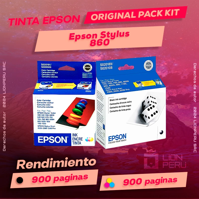 Tinta Epson 860 Stylus Cartucho de Tinta Original
