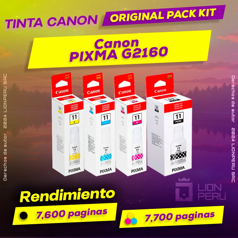 Tinta Original Canon PIXMA G2160 Pack Completo
