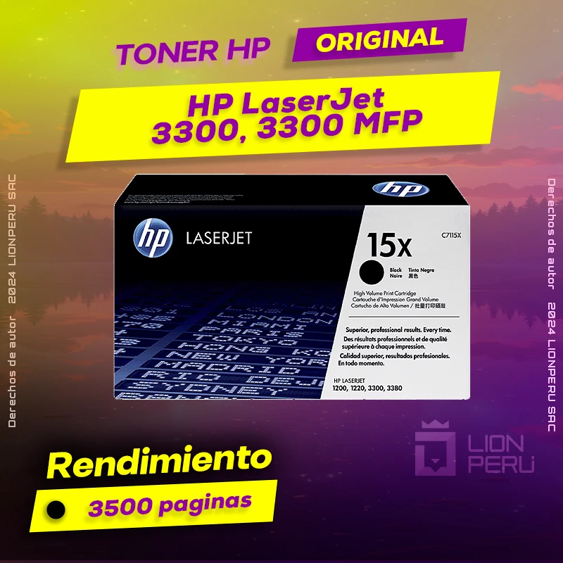 Tóner HP LaserJet 3300, 3300 MFP Cartucho Original Negro