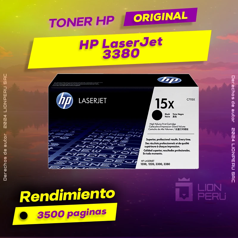 Tóner HP LaserJet 3380 Cartucho Original Negro