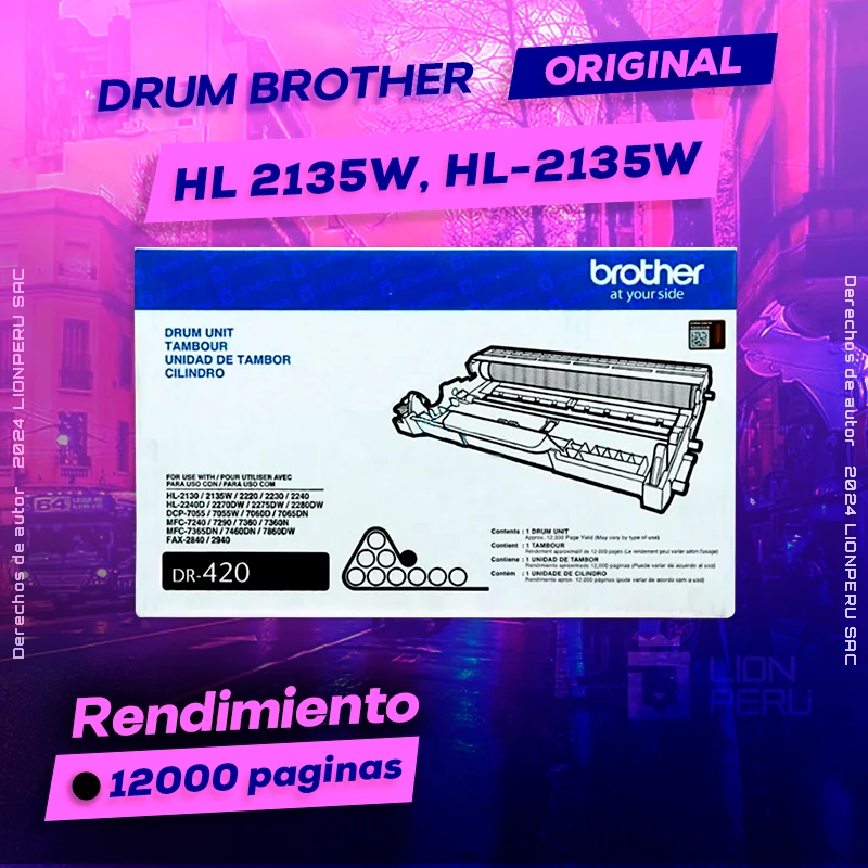 Drum Brother HL 2135W, HL-2135W Tambor Unidad Original, ofrece un rendimiento de Calidad a un super Precio, ingresa y consigue el tuyo… ¡¡YA!!