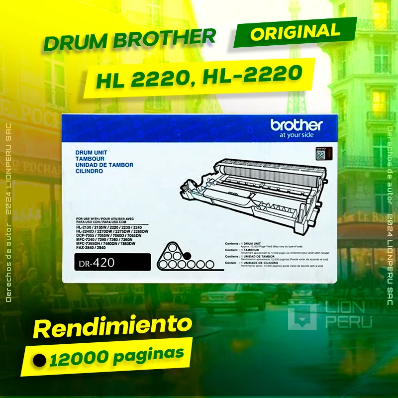 Drum Brother HL 2220, HL-2220 Tambor Unidad Original, ofrece un rendimiento de Calidad a un super Precio