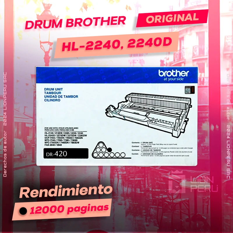 Drum Brother HL-2240, 2240D Tambor Unidad Original, ofrece un rendimiento de Calidad a un super Precio, ingresa y consigue el tuyo… ¡¡YA!!