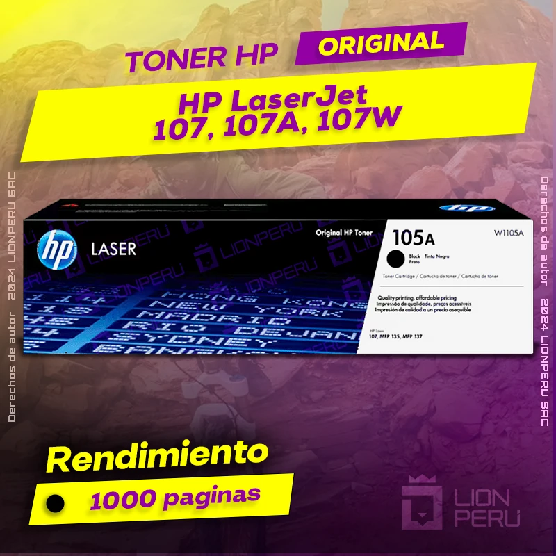 Toner HP 107, 107A, 107W LaserJet Cartucho Original