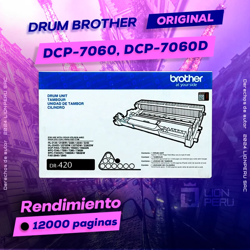 Drum Brother DCP-7060, DCP-7060D Tambor Unidad Original, ofrece un rendimiento de Calidad a un super Precio, ingresa y consigue el tuyo… ¡¡YA!!
