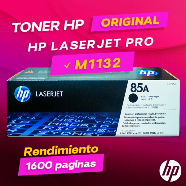 Toner HP M1132 LaserJet MFP Original Cartucho Negro que ofrece un rendimiento de 1600 páginas de impresión en color Black, Mejor Precio.