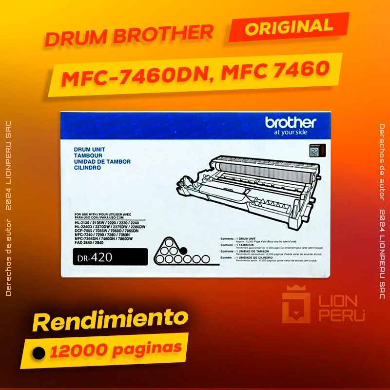 Drum Brother MFC-7460DN, MFC 7460 Tambor Unit Original, ofrece un rendimiento de Calidad a un super Precio, ingresa y consigue el tuyo… ¡¡YA!!