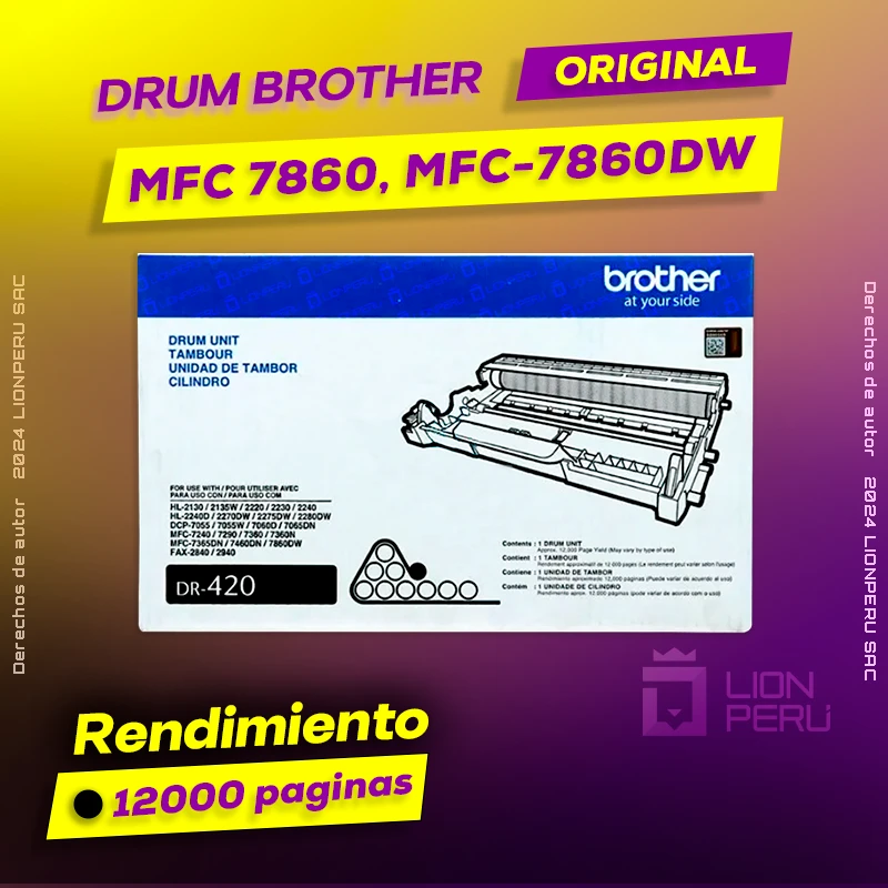 Drum Brother MFC 7860, MFC-7860DW Tambor Unit Original, ofrece un rendimiento de Calidad a un super Precio, ingresa y consigue el tuyo… ¡¡YA!!