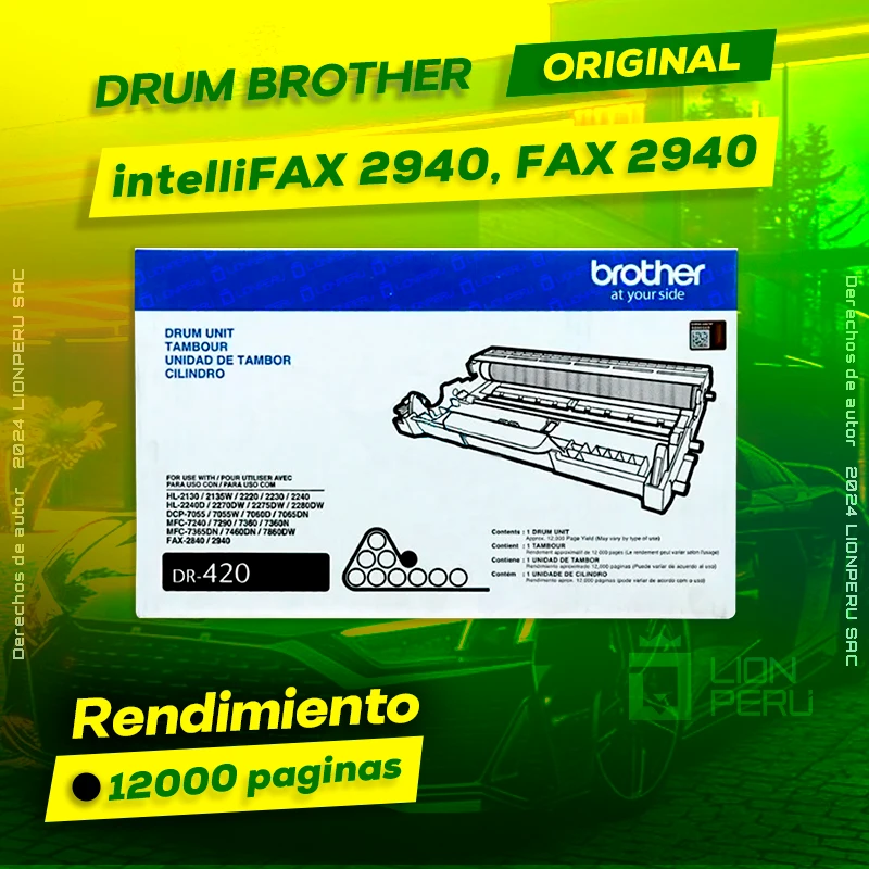 Drum Brother intelliFAX 2940, FAX 2940 Tambor Original, ofrece un rendimiento de Calidad a un super Precio, ingresa y consigue el tuyo… ¡¡YA!!