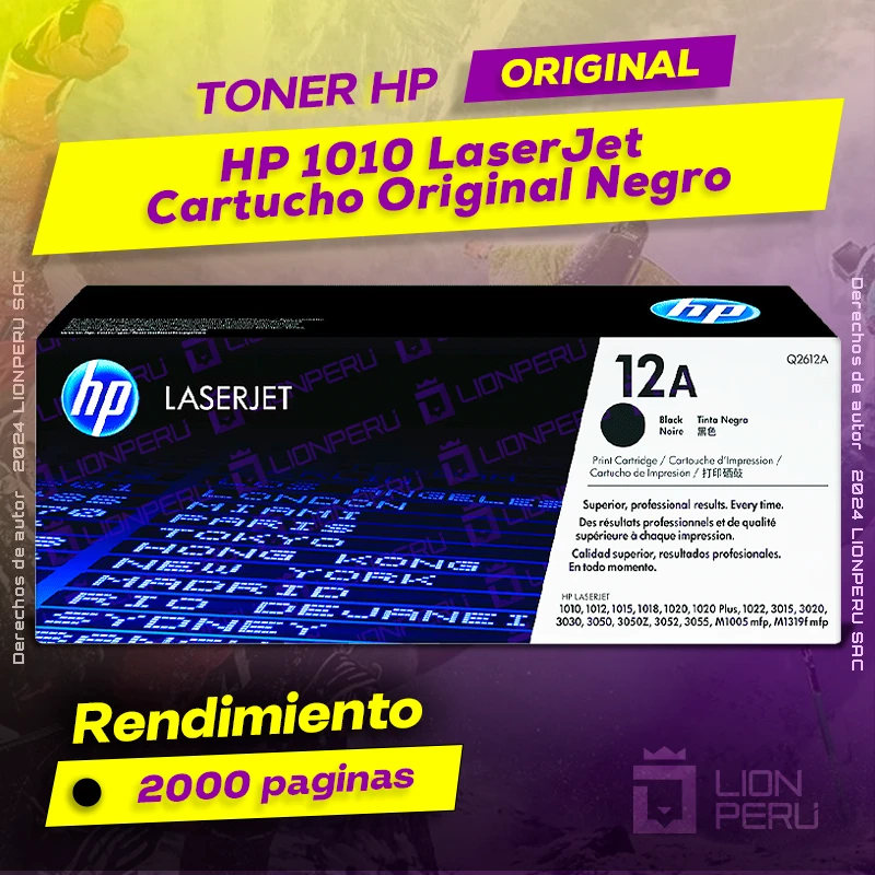 Toner HP 1010 Laserjet Cartucho Original Negro