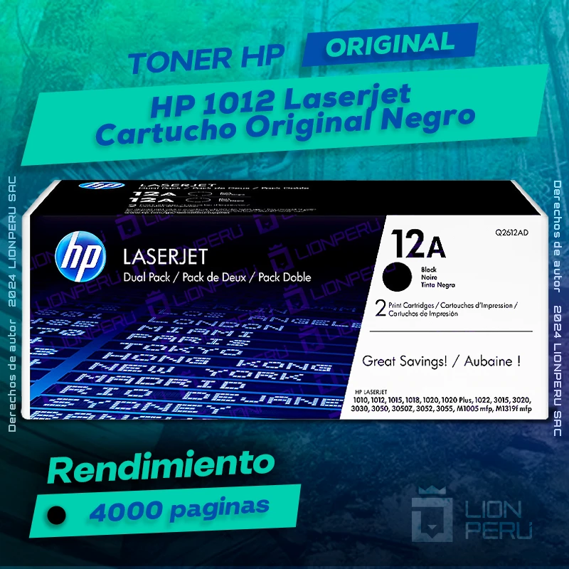 Toner HP 1012 Laserjet Cartucho Original Negro