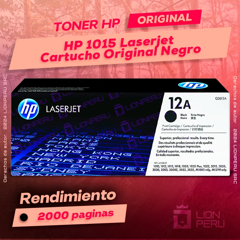 Toner HP 1015 Laserjet Cartucho Original Negro