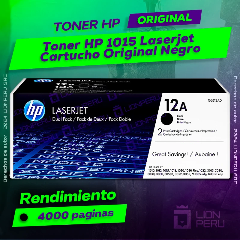 Toner HP 1015 Laserjet Cartucho Original Negro