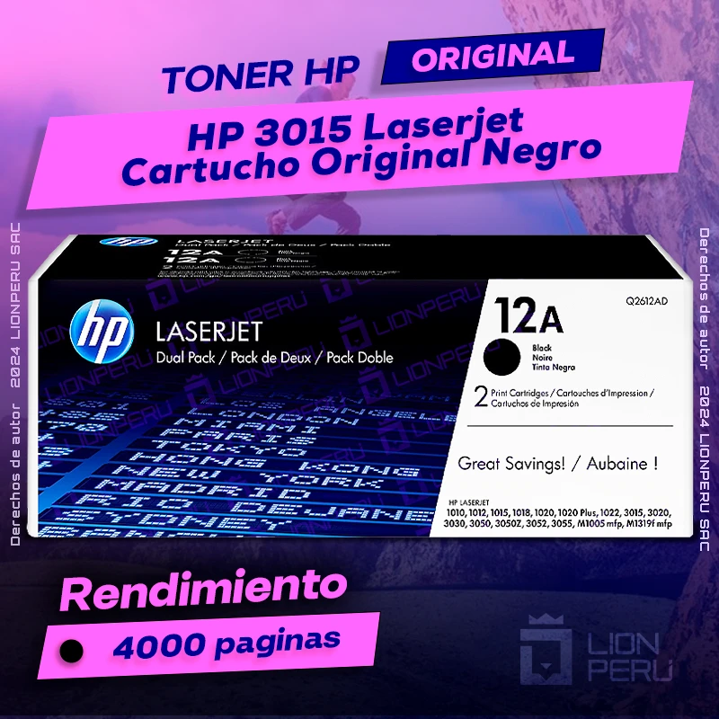 Toner HP 3015 Laserjet Cartucho Original Negro