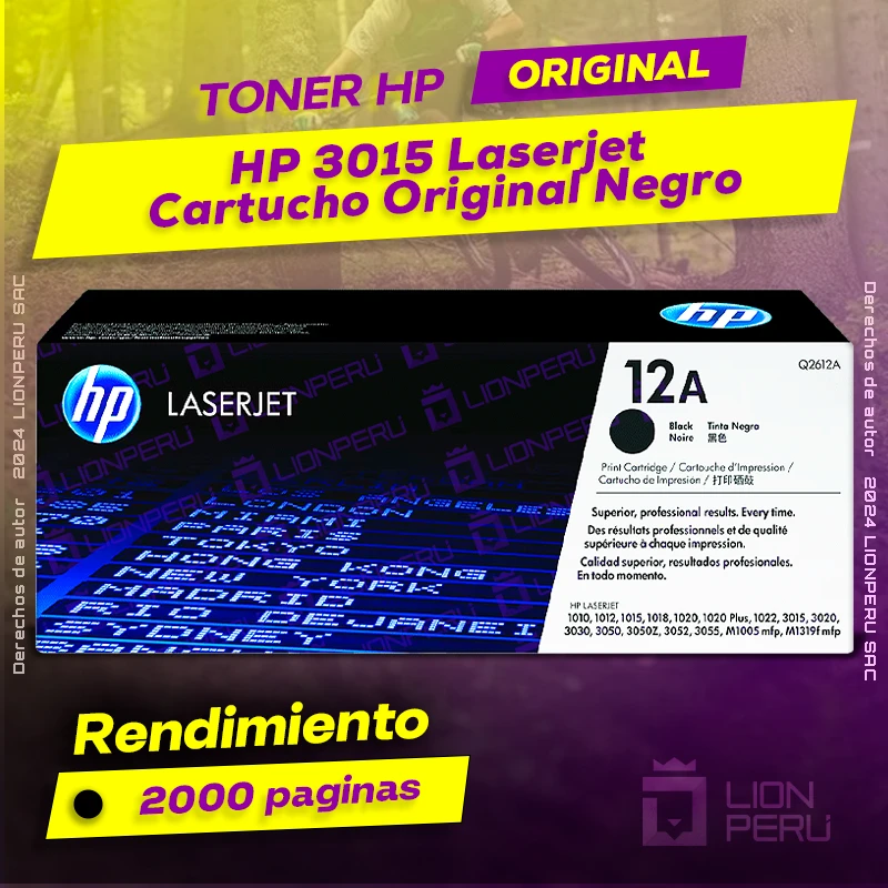 Toner HP 3015 Laserjet Cartucho Original Negro