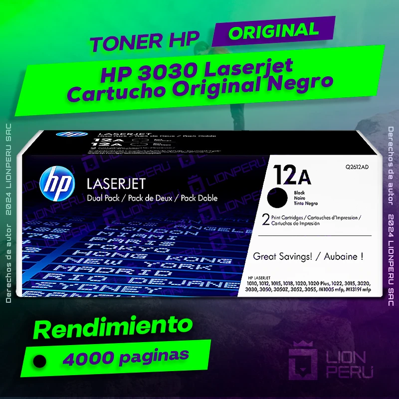 Toner HP 3030 Laserjet Cartucho Original Negro