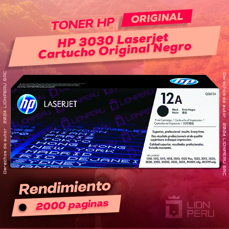 Toner HP 3030 Laserjet Cartucho Original Negro