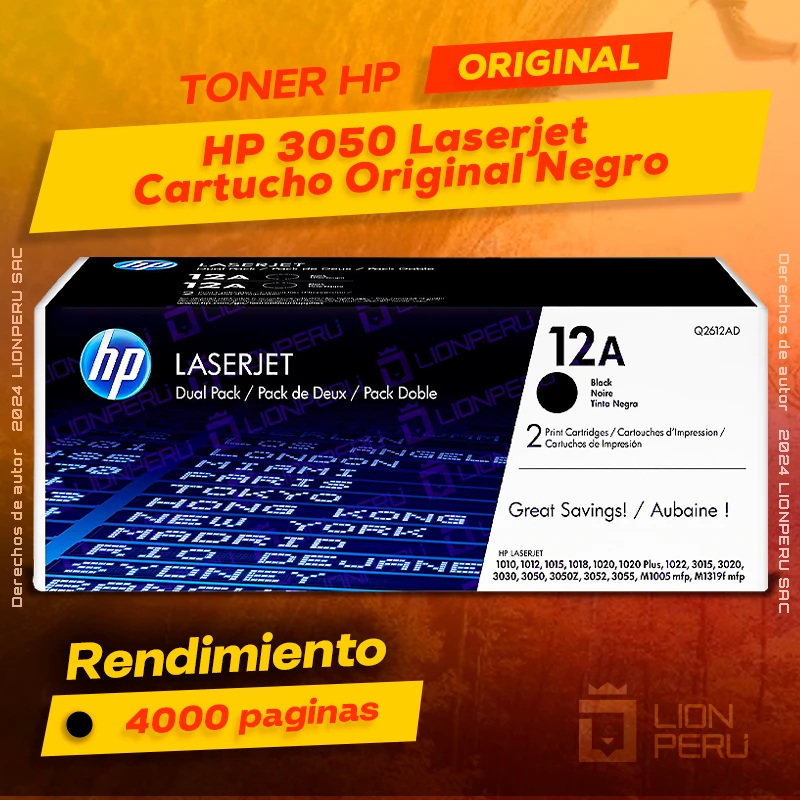 Toner HP 3050 Laserjet Cartucho Original Negro