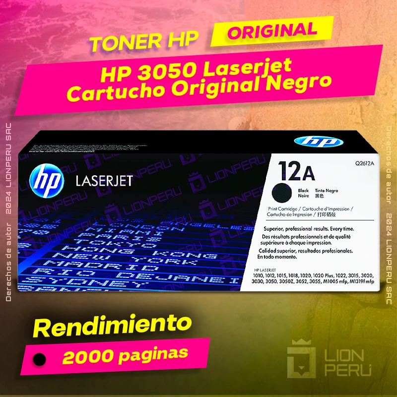 Toner HP 3050 Laserjet Cartucho Original Negro