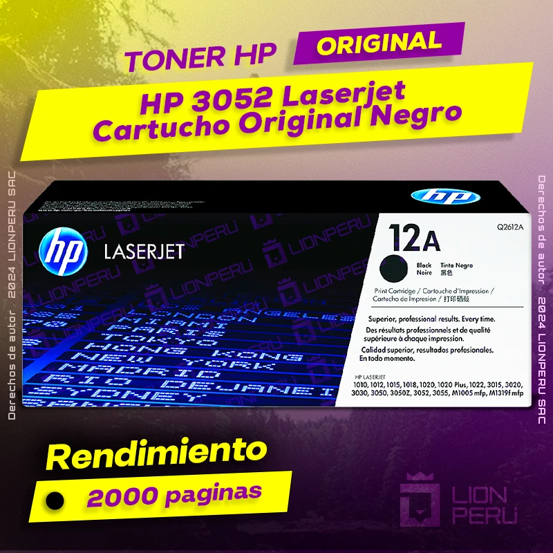 Toner HP 3052 Laserjet Cartucho Original Negro