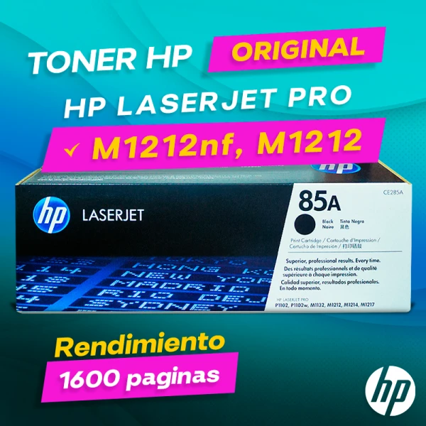 Toner HP M1212nf, m1212 LaserJet MFP Original Cartucho Negro que ofrece un rendimiento de 1600 páginas de impresión en color Black, Mejor Precio.