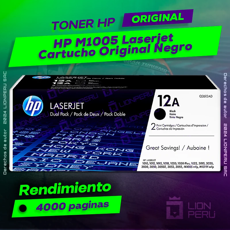 Toner HP M1005 Laserjet Cartucho Original Negro
