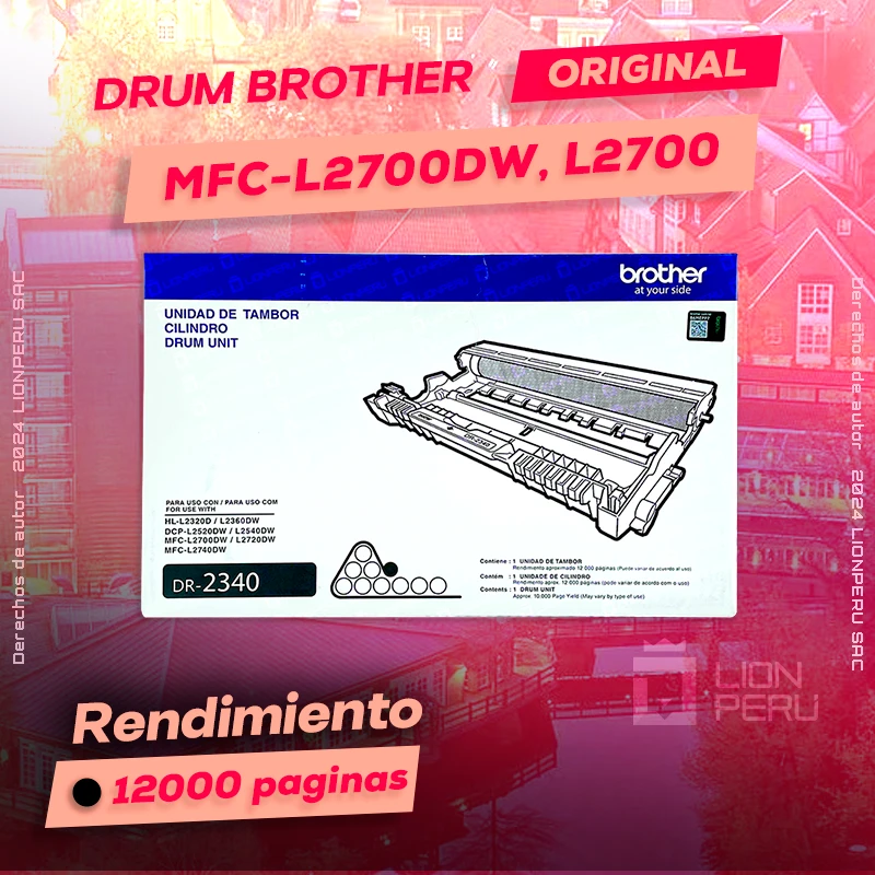 Tambor Brother MFC-L2700DW, L2700 Drum Unit Original, ofrece un rendimiento de Calidad a un super Precio, ingresa y consigue el tuyo… ¡¡YA!!