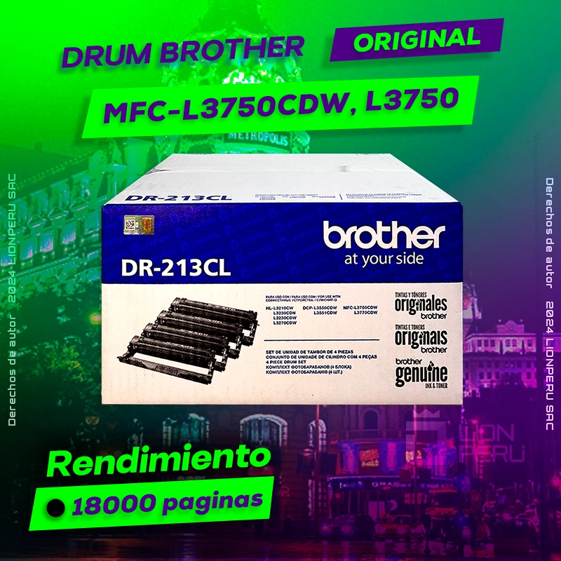 Tambor Brother MFC-L3750, L3750CDW Drum Unit Original, ofrece un rendimiento de Calidad a un super Precio, ingresa y consigue el tuyo… ¡¡YA!!