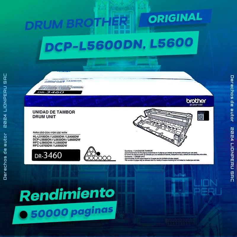 Drum Brother DCP-L5600, L5600DN Tambor Original, ofrece un rendimiento de Calidad a un super Precio, ingresa y consigue el tuyo… ¡¡YA!!