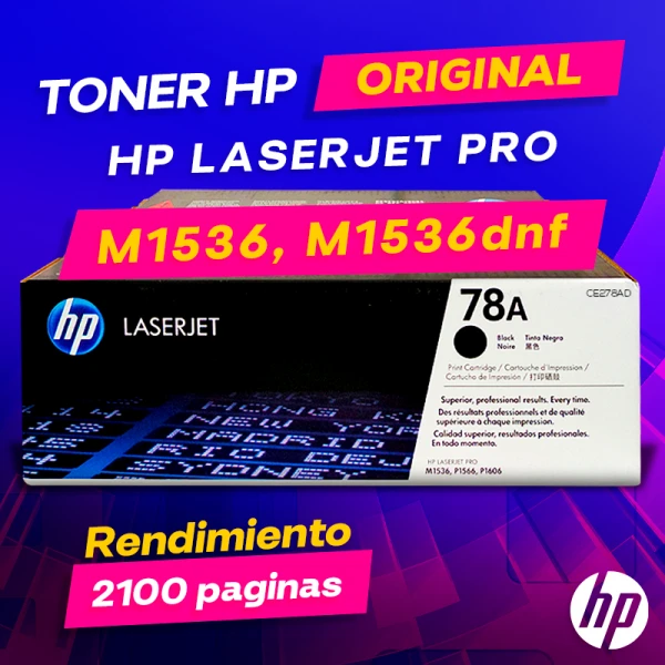 Toner HP M1536, M1536dnf LaserJet MFP Original Cartucho Negro que ofrece un 🚀 rendimiento de 1600 páginas de impresión en color Black, Mejor Precio.